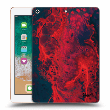 Picasee silikonowe czarne etui na Apple iPad 9.7" 2018 (6. gen) - Organic red