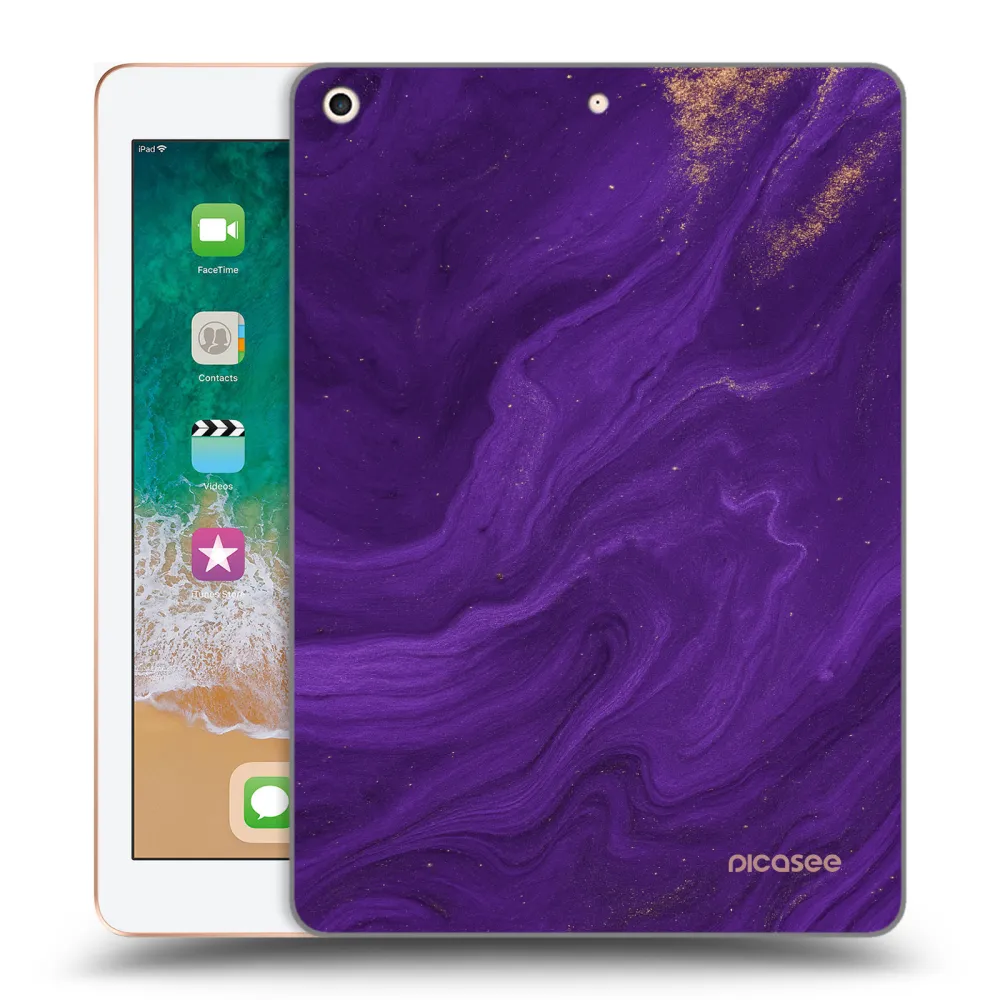 Picasee silikonowe przeźroczyste etui na Apple iPad 9.7" 2018 (6. gen) - Purple