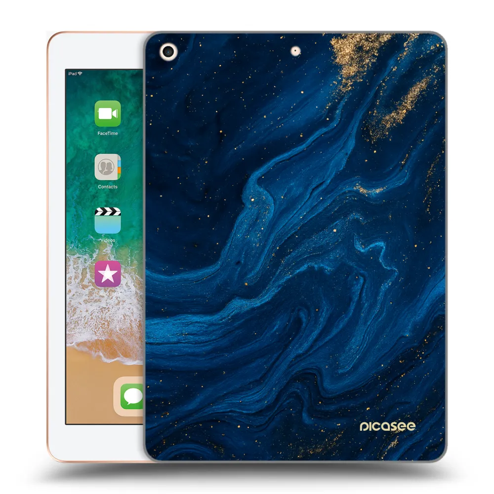 Picasee silikonowe przeźroczyste etui na Apple iPad 9.7" 2018 (6. gen) - Blue