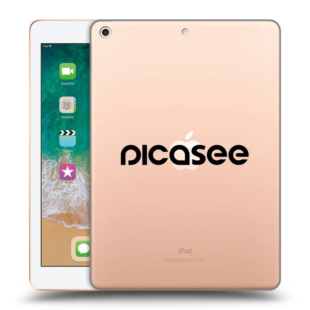 Picasee silikonowe przeźroczyste etui na Apple iPad 9.7" 2018 (6. gen) - Picasee - new logo - black