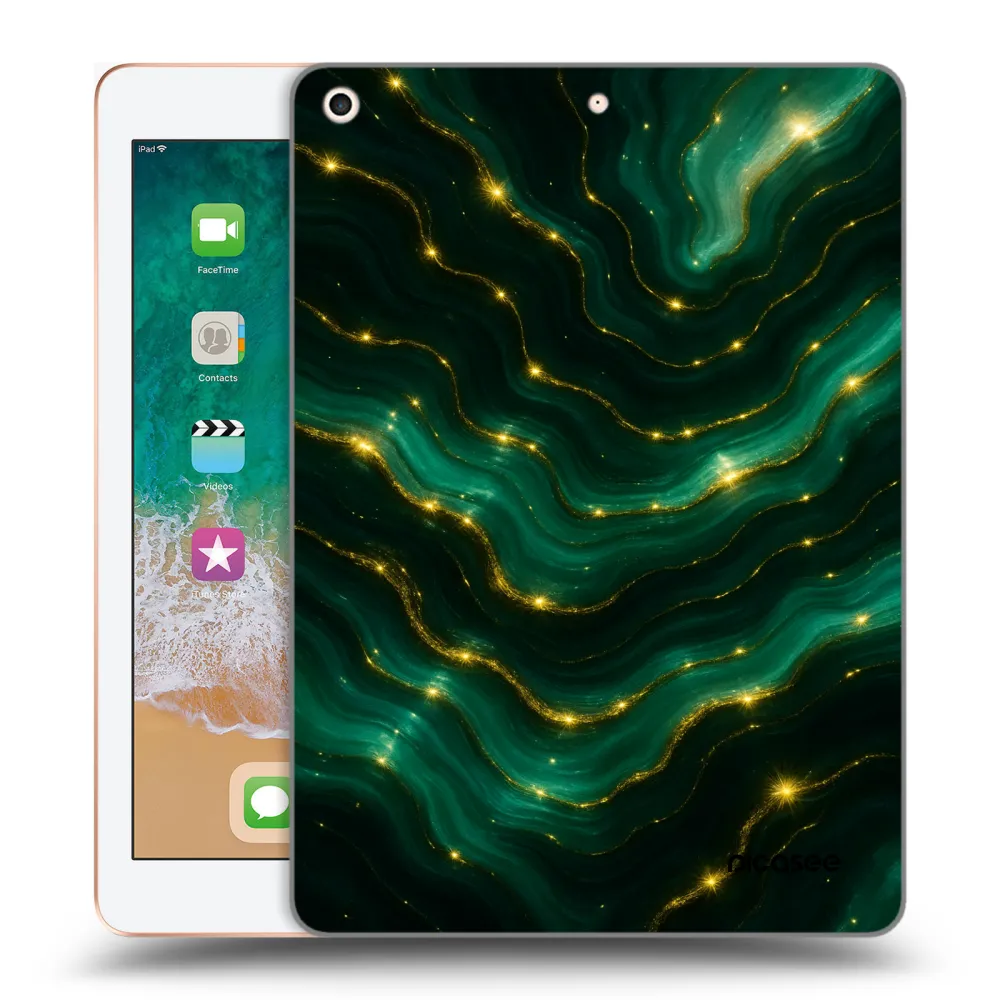 Picasee silikonowe przeźroczyste etui na Apple iPad 9.7" 2018 (6. gen) - Emerald