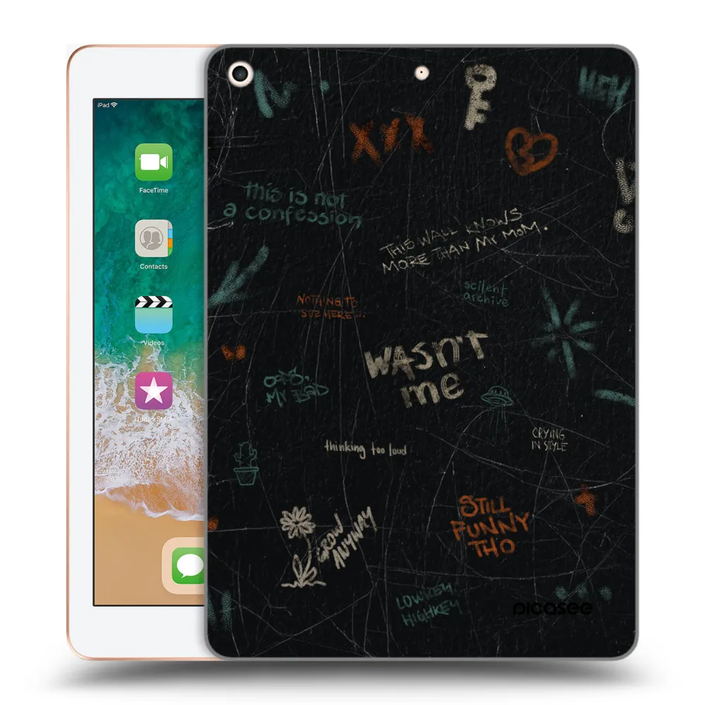 Picasee silikonowe przeźroczyste etui na Apple iPad 9.7" 2018 (6. gen) - CONFESSION