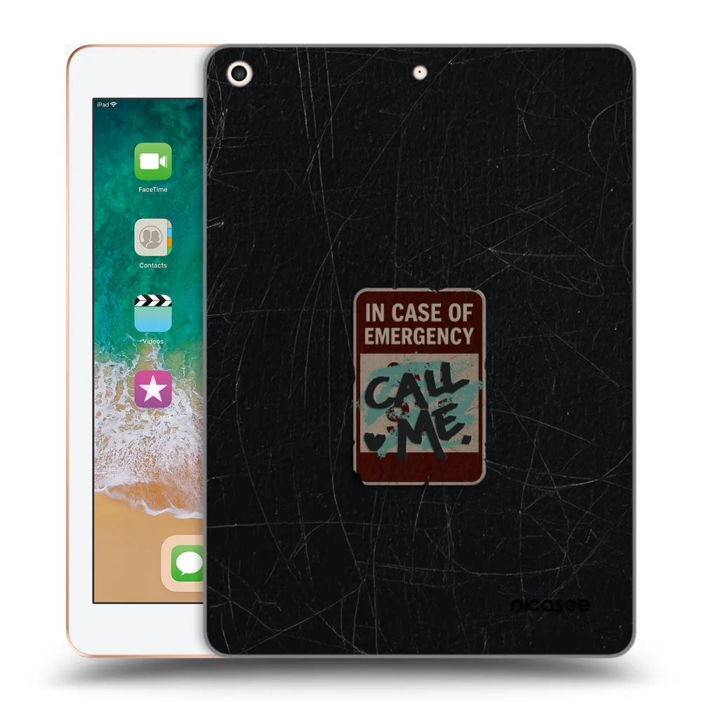Picasee silikonowe przeźroczyste etui na Apple iPad 9.7" 2018 (6. gen) - EMERGENCY