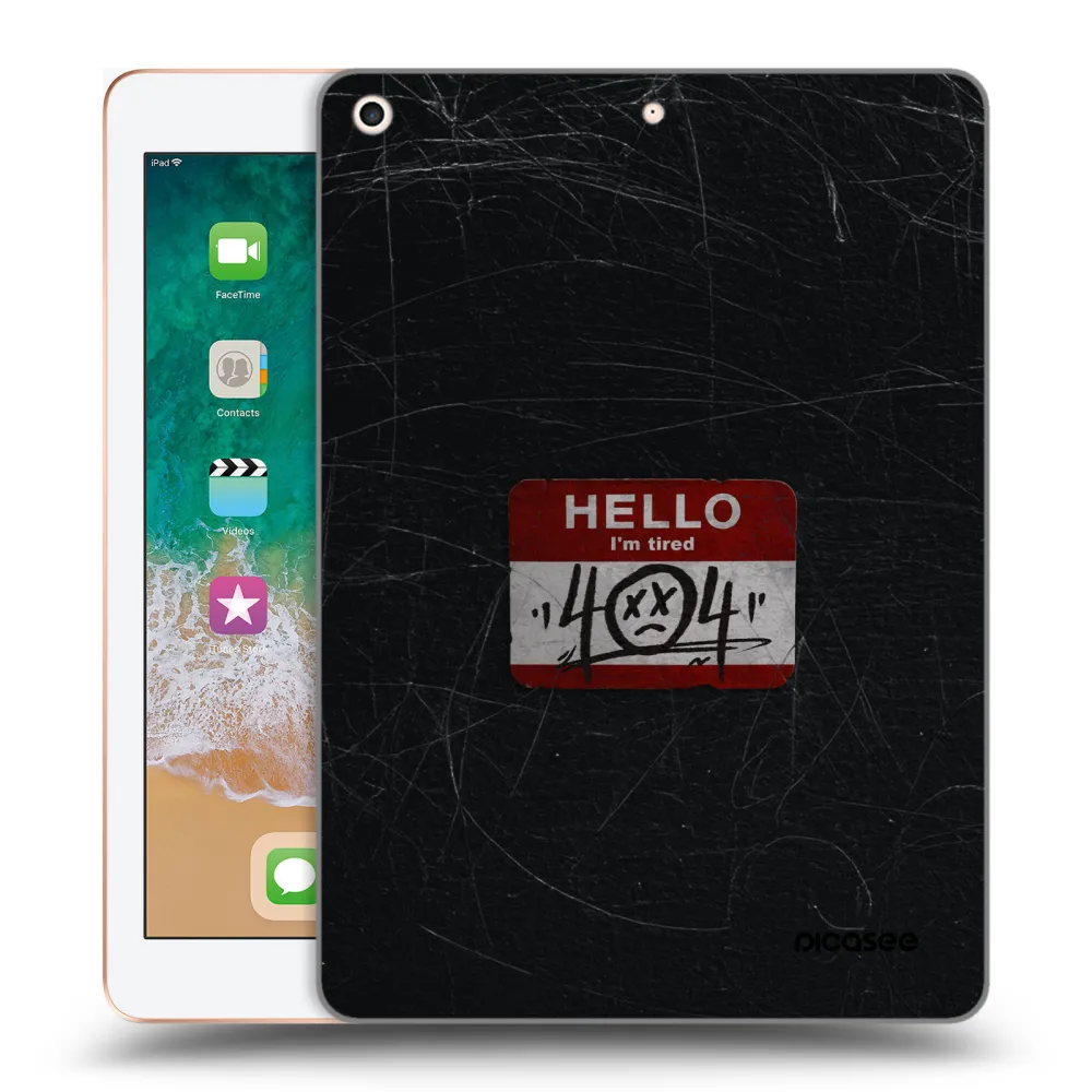 Picasee silikonowe przeźroczyste etui na Apple iPad 9.7" 2018 (6. gen) - HELLO 404