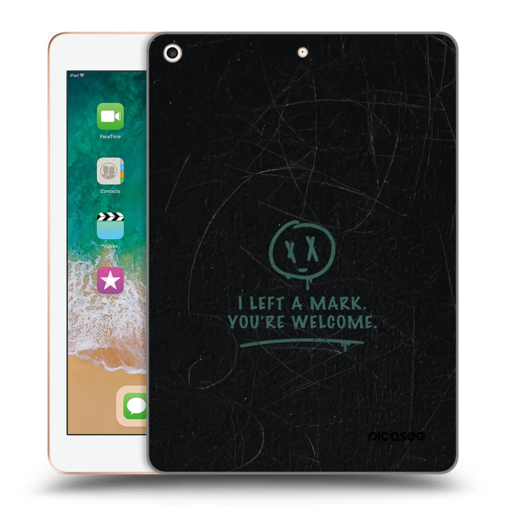 Picasee silikonowe przeźroczyste etui na Apple iPad 9.7" 2018 (6. gen) - LEFT A MARK