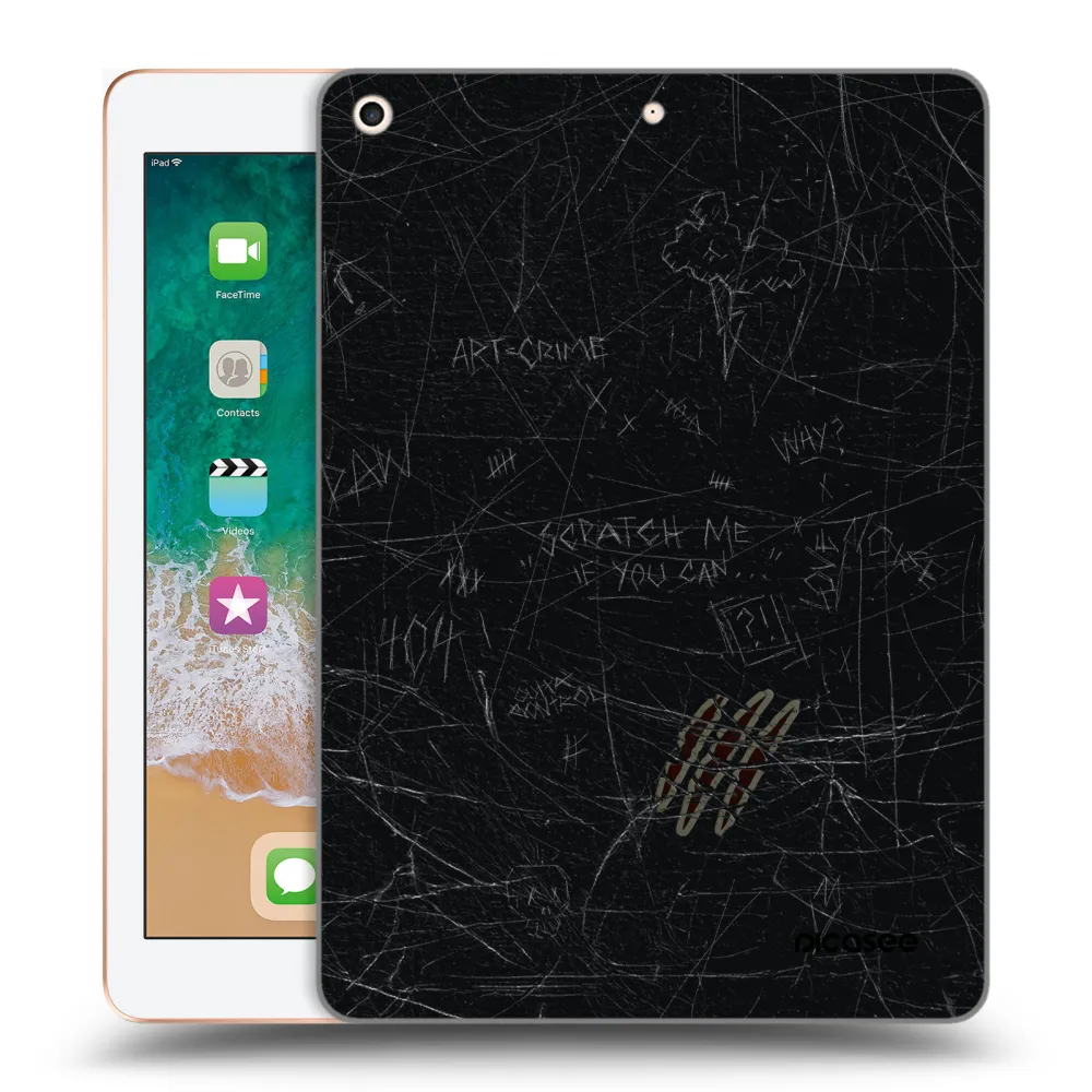 Picasee silikonowe przeźroczyste etui na Apple iPad 9.7" 2018 (6. gen) - SCRATCH