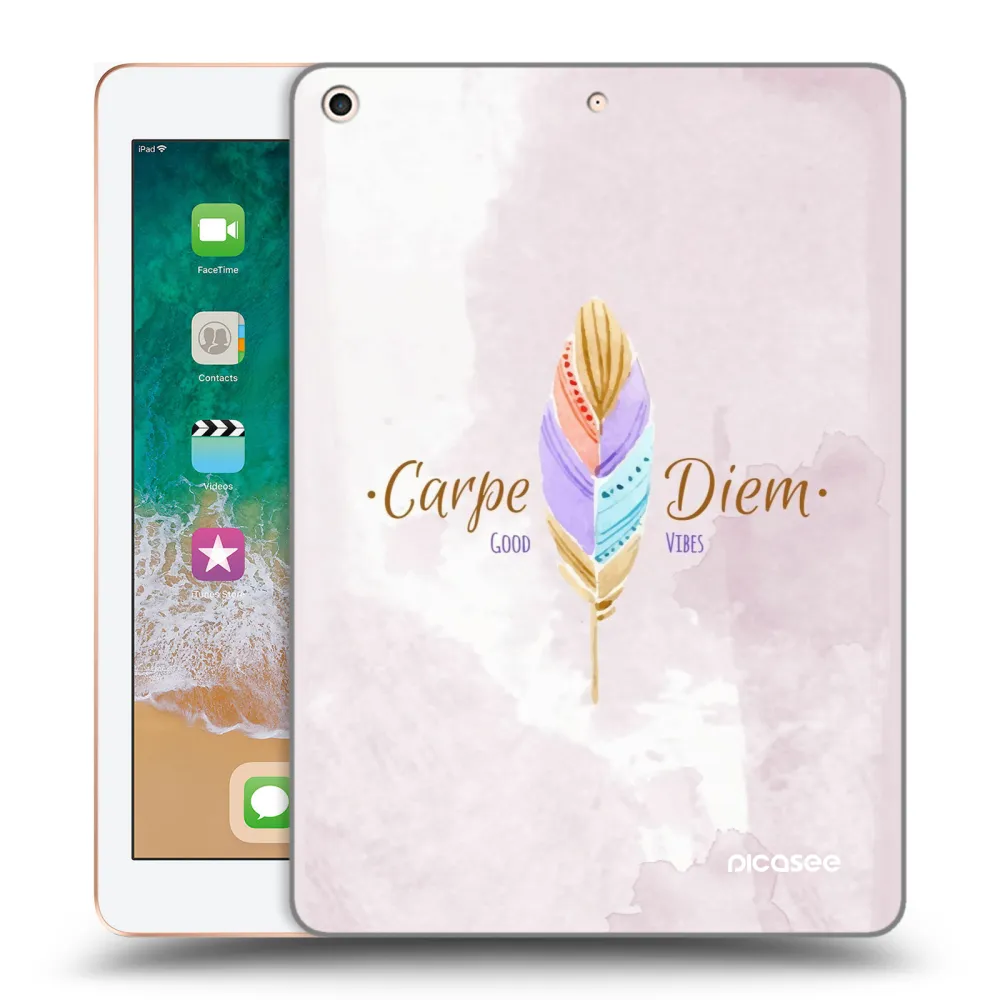 Picasee silikonowe przeźroczyste etui na Apple iPad 9.7" 2018 (6. gen) - Carpe Diem