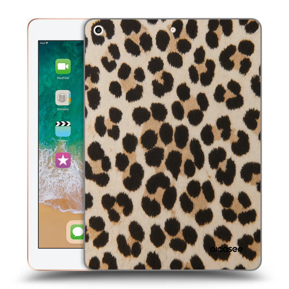 Picasee silikonowe przeźroczyste etui na Apple iPad 9.7" 2018 (6. gen) - Brown Tiger