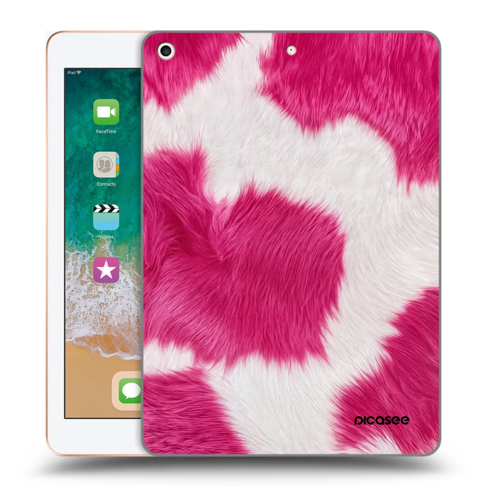 Picasee silikonowe przeźroczyste etui na Apple iPad 9.7" 2018 (6. gen) - Pink Moo
