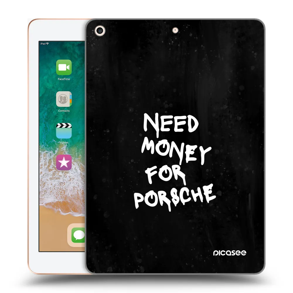 Picasee silikonowe przeźroczyste etui na Apple iPad 9.7" 2018 (6. gen) - Black Dollar