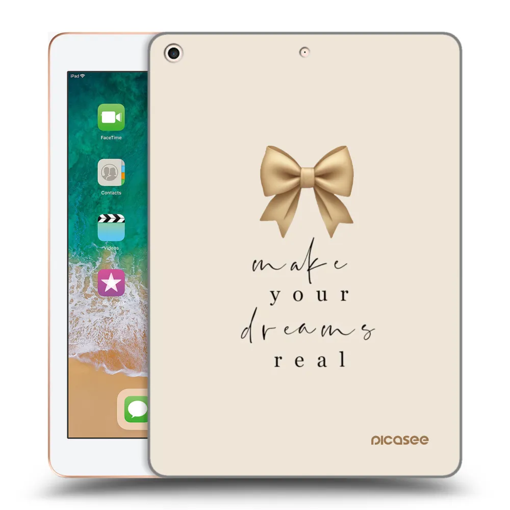 Picasee silikonowe przeźroczyste etui na Apple iPad 9.7" 2018 (6. gen) - Golden Dream