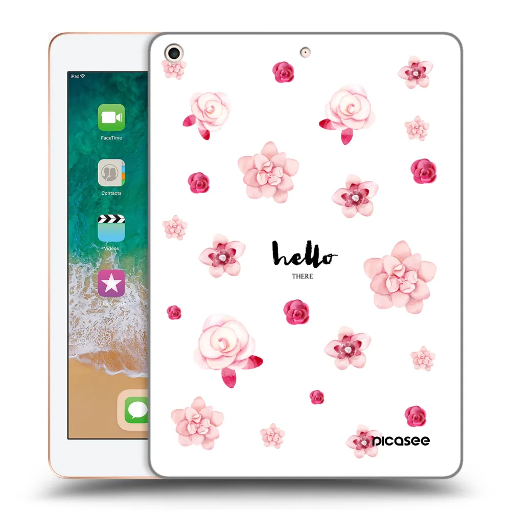 Picasee silikonowe przeźroczyste etui na Apple iPad 9.7" 2018 (6. gen) - Hello there