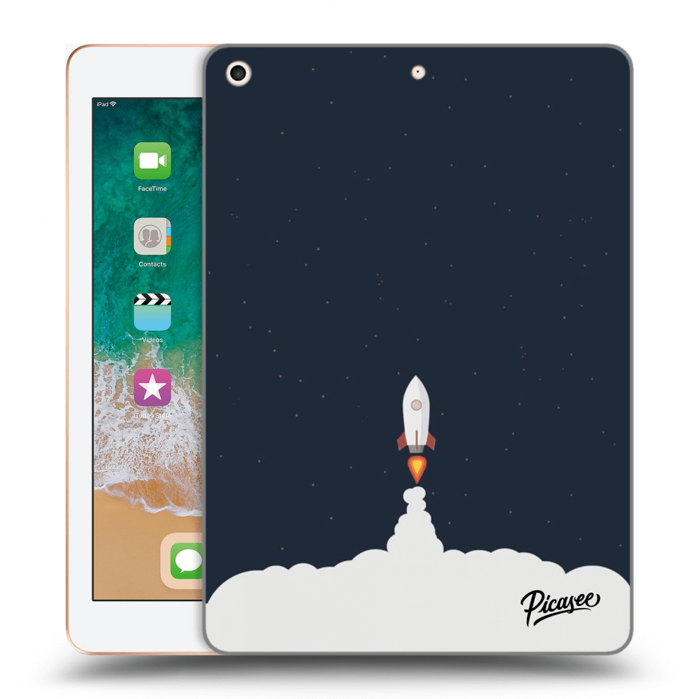 Picasee silikonowe czarne etui na Apple iPad 9.7" 2018 (6. gen) - Astronaut 2
