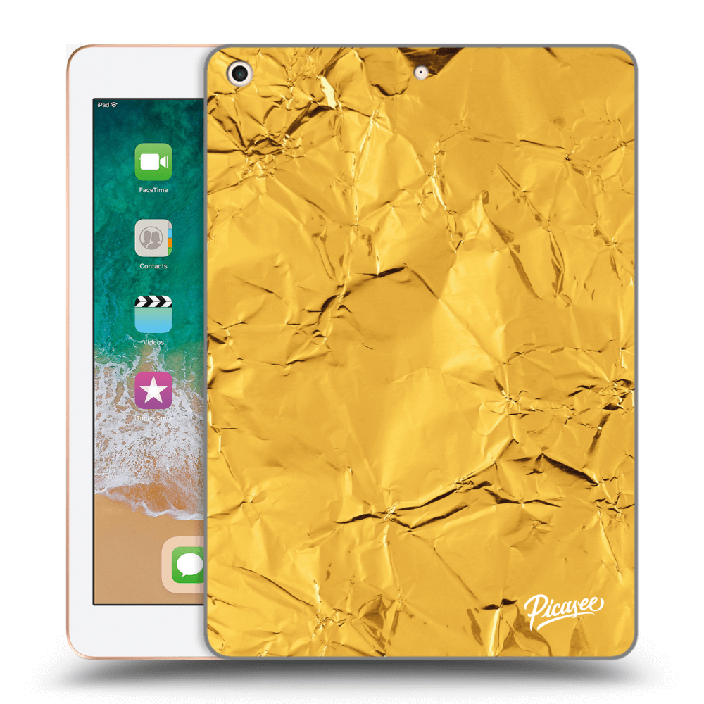 Picasee silikonowe przeźroczyste etui na Apple iPad 9.7" 2018 (6. gen) - Gold