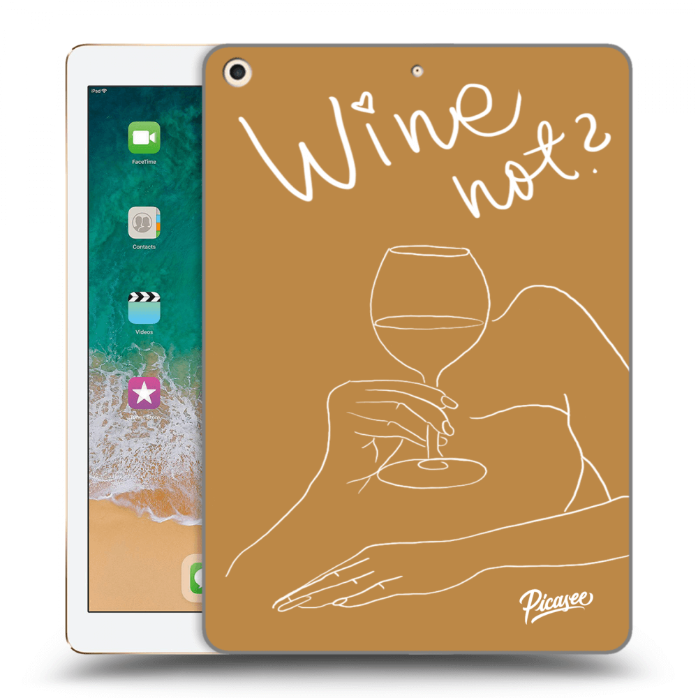 Picasee silikonowe czarne etui na Apple iPad 9.7" 2017 (5. gen) - Wine not