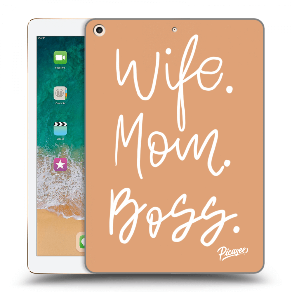 Picasee silikonowe przeźroczyste etui na Apple iPad 9.7" 2017 (5. gen) - Boss Mama