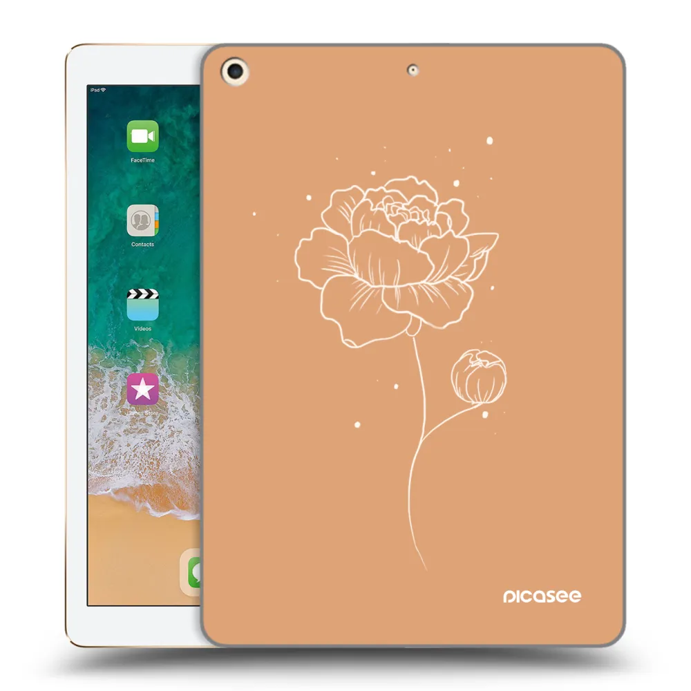Picasee silikonowe przeźroczyste etui na Apple iPad 9.7" 2017 (5. gen) - Peonies