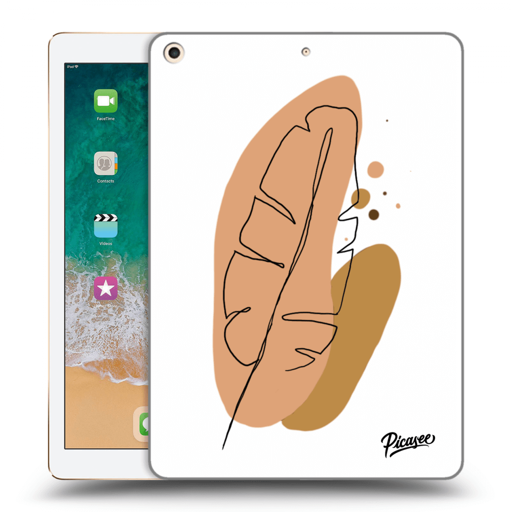Picasee silikonowe przeźroczyste etui na Apple iPad 9.7" 2017 (5. gen) - Feather brown