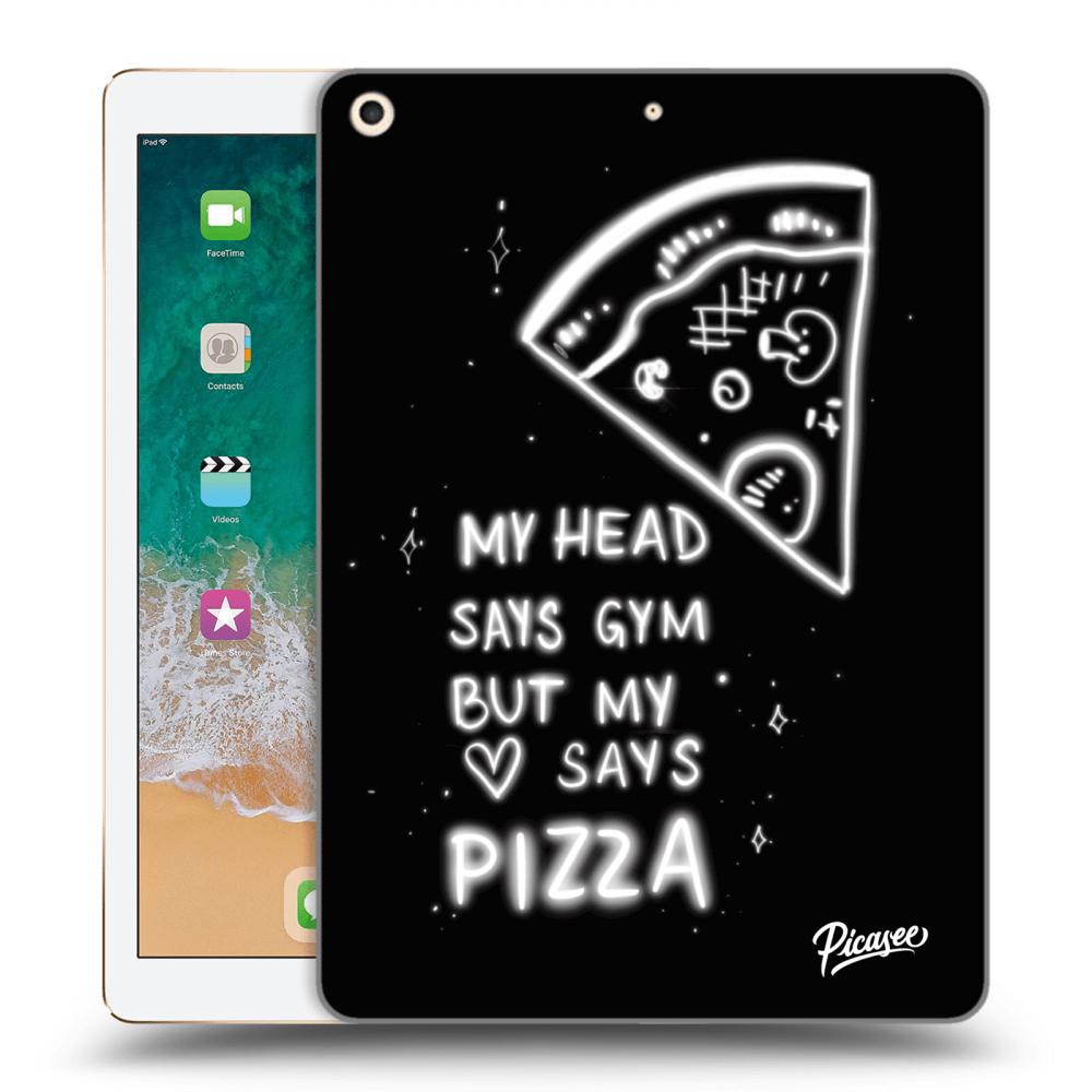 Picasee silikonowe czarne etui na Apple iPad 9.7" 2017 (5. gen) - Pizza