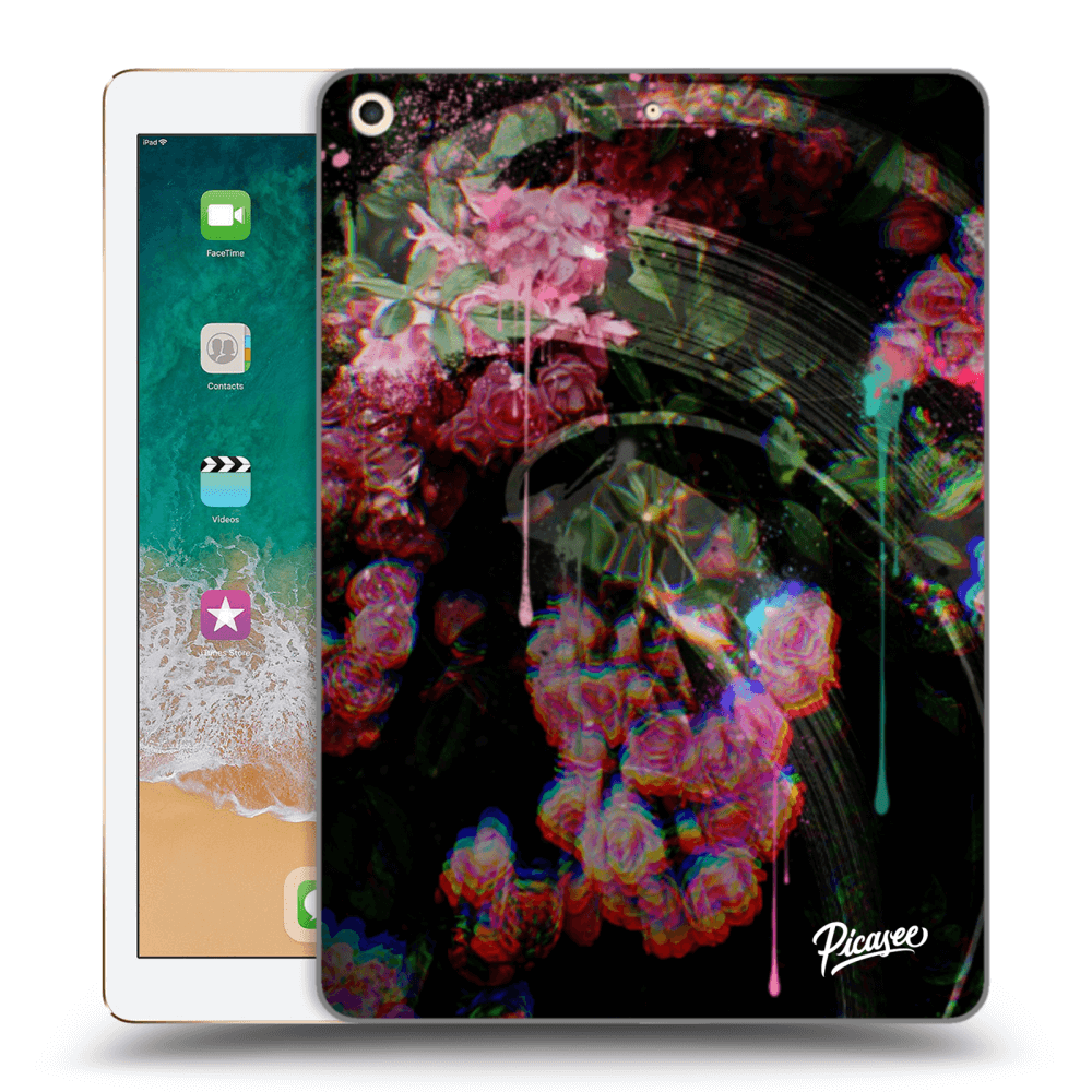 Picasee silikonowe czarne etui na Apple iPad 9.7" 2017 (5. gen) - Rosebush limited
