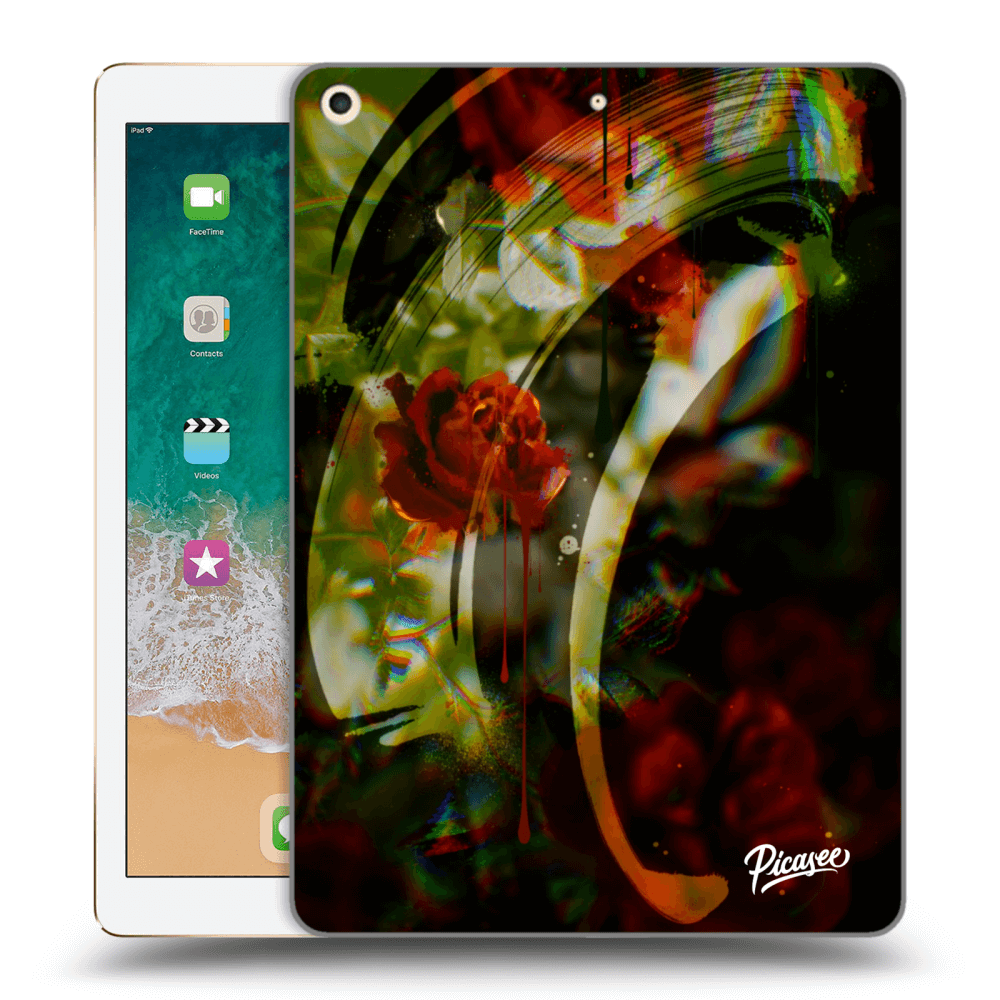 Picasee silikonowe przeźroczyste etui na Apple iPad 9.7" 2017 (5. gen) - Roses color