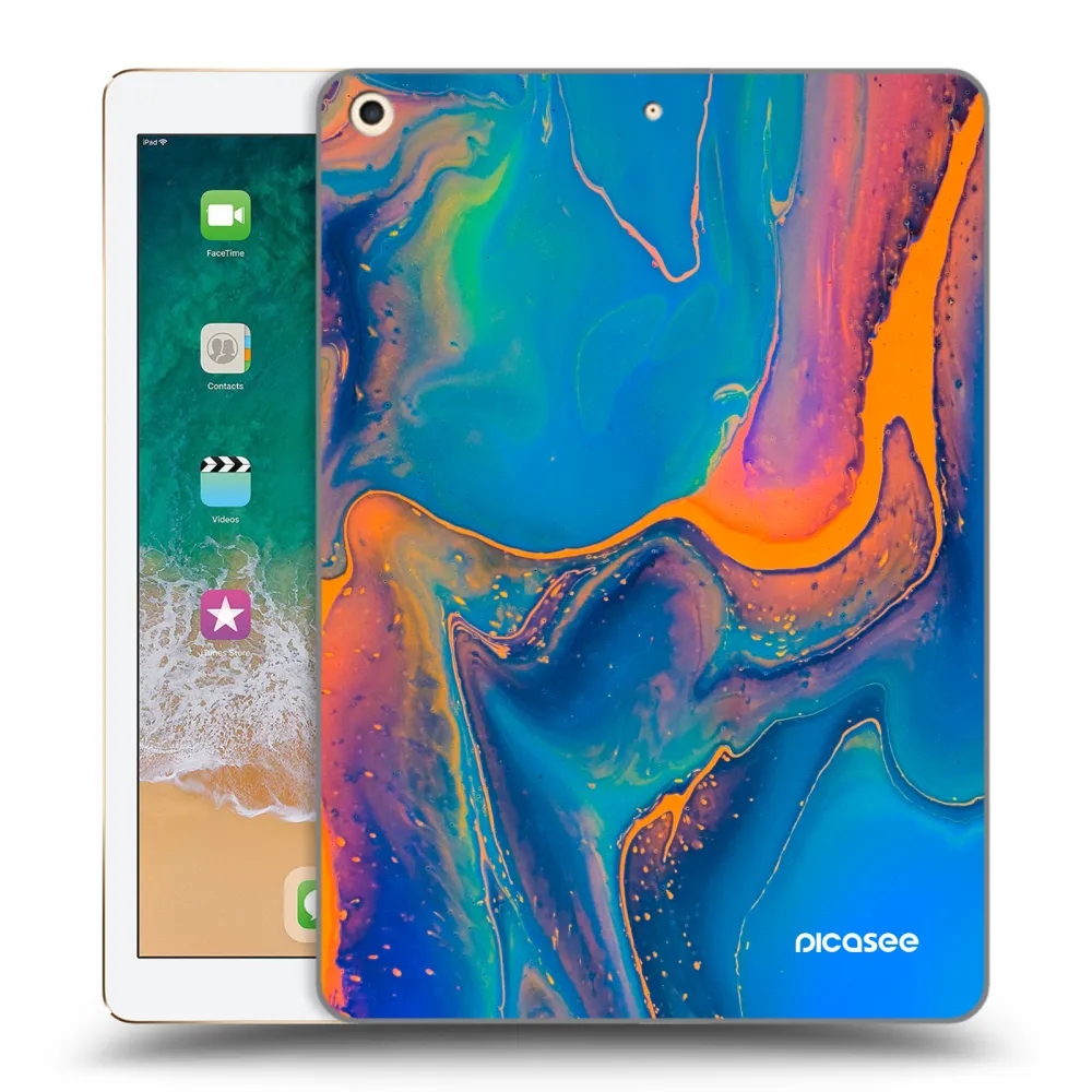 Picasee silikonowe przeźroczyste etui na Apple iPad 9.7" 2017 (5. gen) - Rainbow