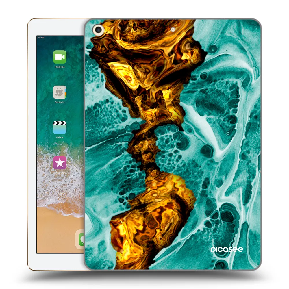 Picasee silikonowe przeźroczyste etui na Apple iPad 9.7" 2017 (5. gen) - Goldsky