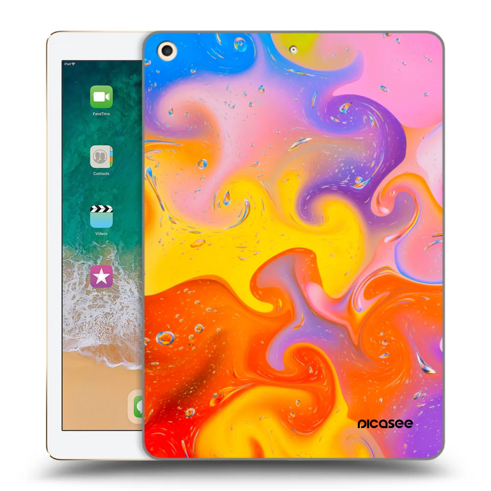 Picasee silikonowe przeźroczyste etui na Apple iPad 9.7" 2017 (5. gen) - Bubbles