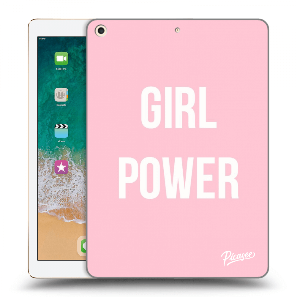 Picasee silikonowe czarne etui na Apple iPad 9.7" 2017 (5. gen) - Girl power