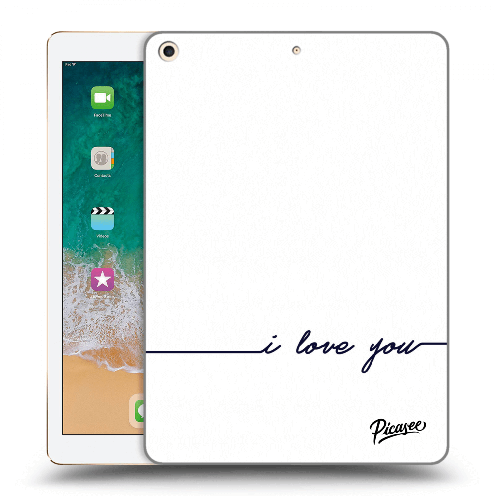 Picasee silikonowe czarne etui na Apple iPad 9.7" 2017 (5. gen) - I love you