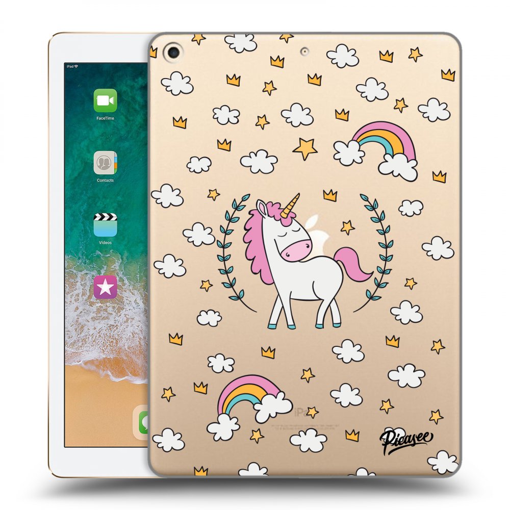Picasee silikonowe przeźroczyste etui na Apple iPad 9.7" 2017 (5. gen) - Unicorn star heaven