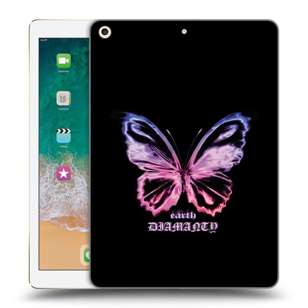 Picasee silikonowe czarne etui na Apple iPad 9.7" 2017 (5. gen) - Diamanty Purple