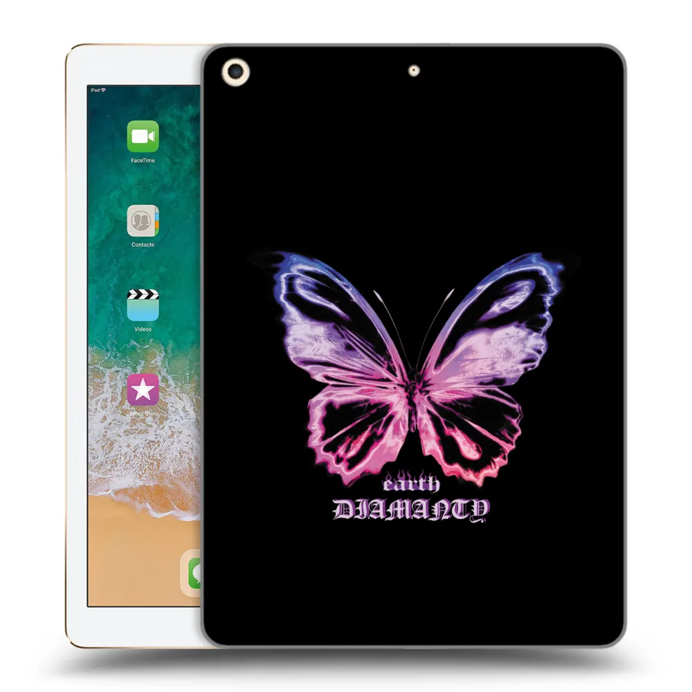 Picasee silikonowe przeźroczyste etui na Apple iPad 9.7" 2017 (5. gen) - Diamanty Purple