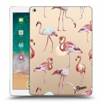 Picasee silikonowe przeźroczyste etui na Apple iPad 9.7" 2017 (5. gen) - Flamingos