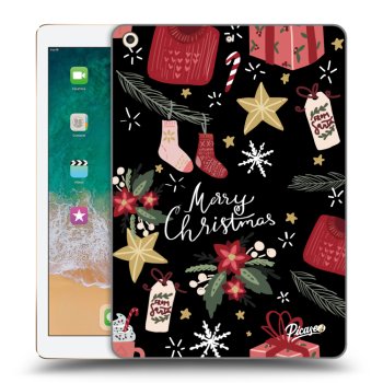 Picasee silikonowe czarne etui na Apple iPad 9.7" 2017 (5. gen) - Christmas