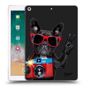 Picasee silikonowe czarne etui na Apple iPad 9.7" 2017 (5. gen) - French Bulldog