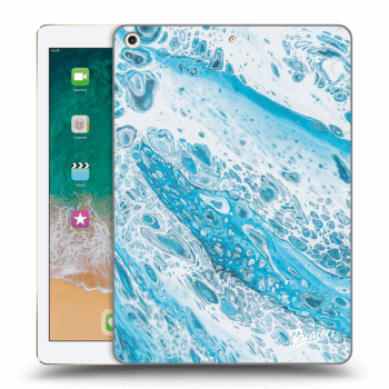 Picasee silikonowe przeźroczyste etui na Apple iPad 9.7" 2017 (5. gen) - Blue liquid