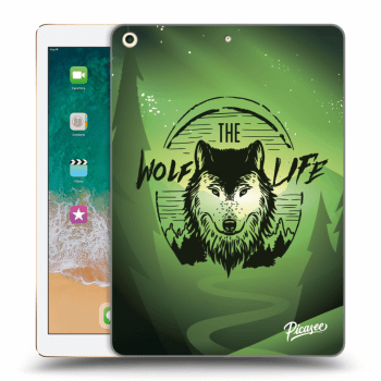 Picasee silikonowe czarne etui na Apple iPad 9.7" 2017 (5. gen) - Wolf life
