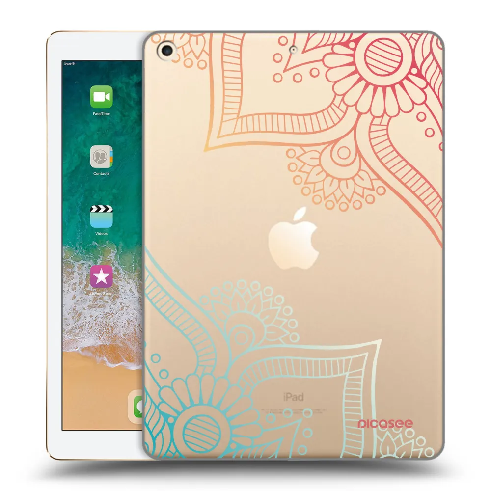 Picasee silikonowe przeźroczyste etui na Apple iPad 9.7" 2017 (5. gen) - Flowers pattern