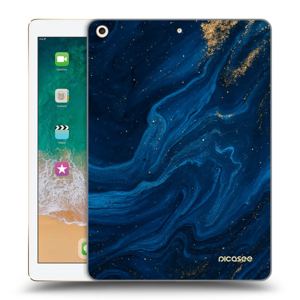 Picasee silikonowe przeźroczyste etui na Apple iPad 9.7" 2017 (5. gen) - Blue