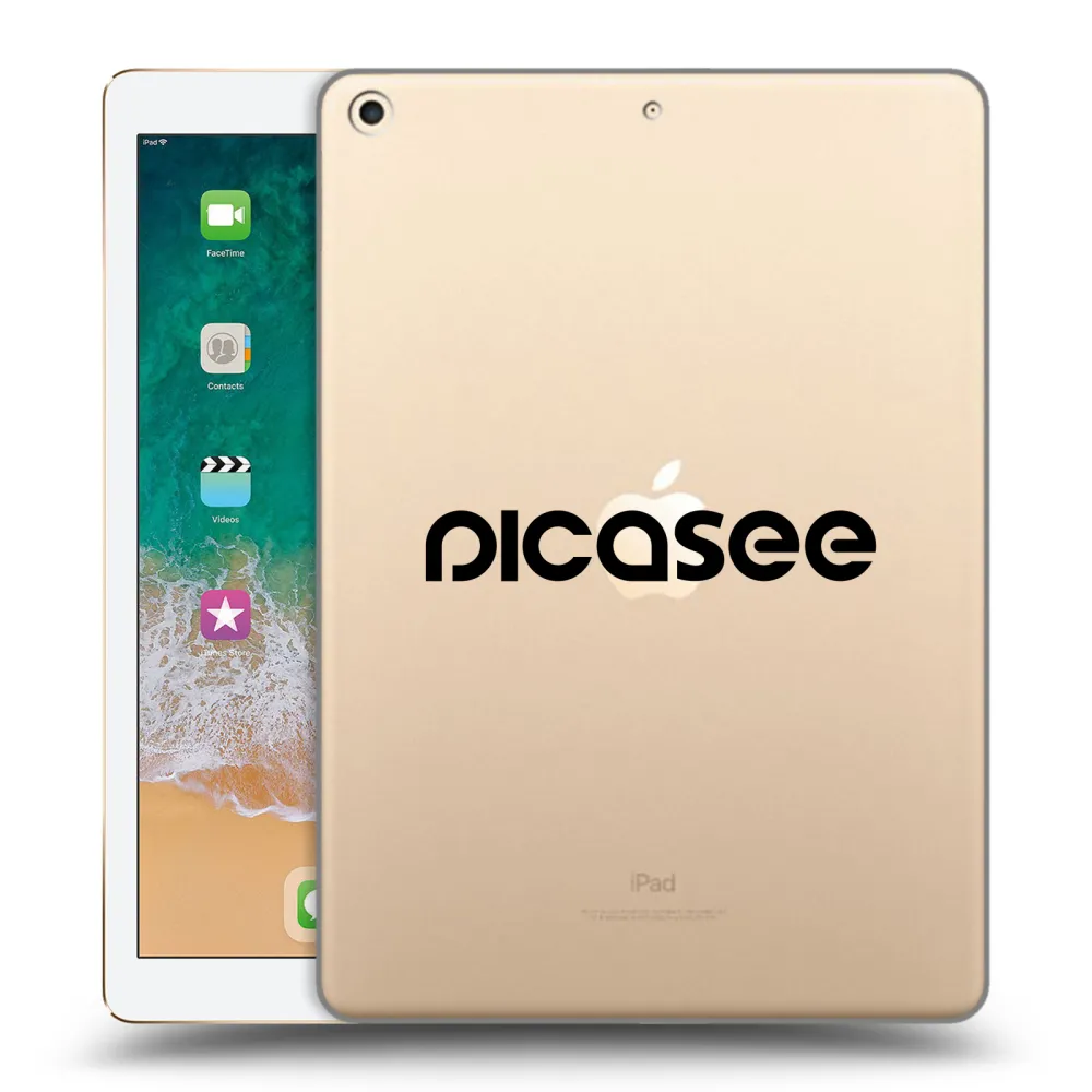 Picasee silikonowe przeźroczyste etui na Apple iPad 9.7" 2017 (5. gen) - Picasee - new logo - black