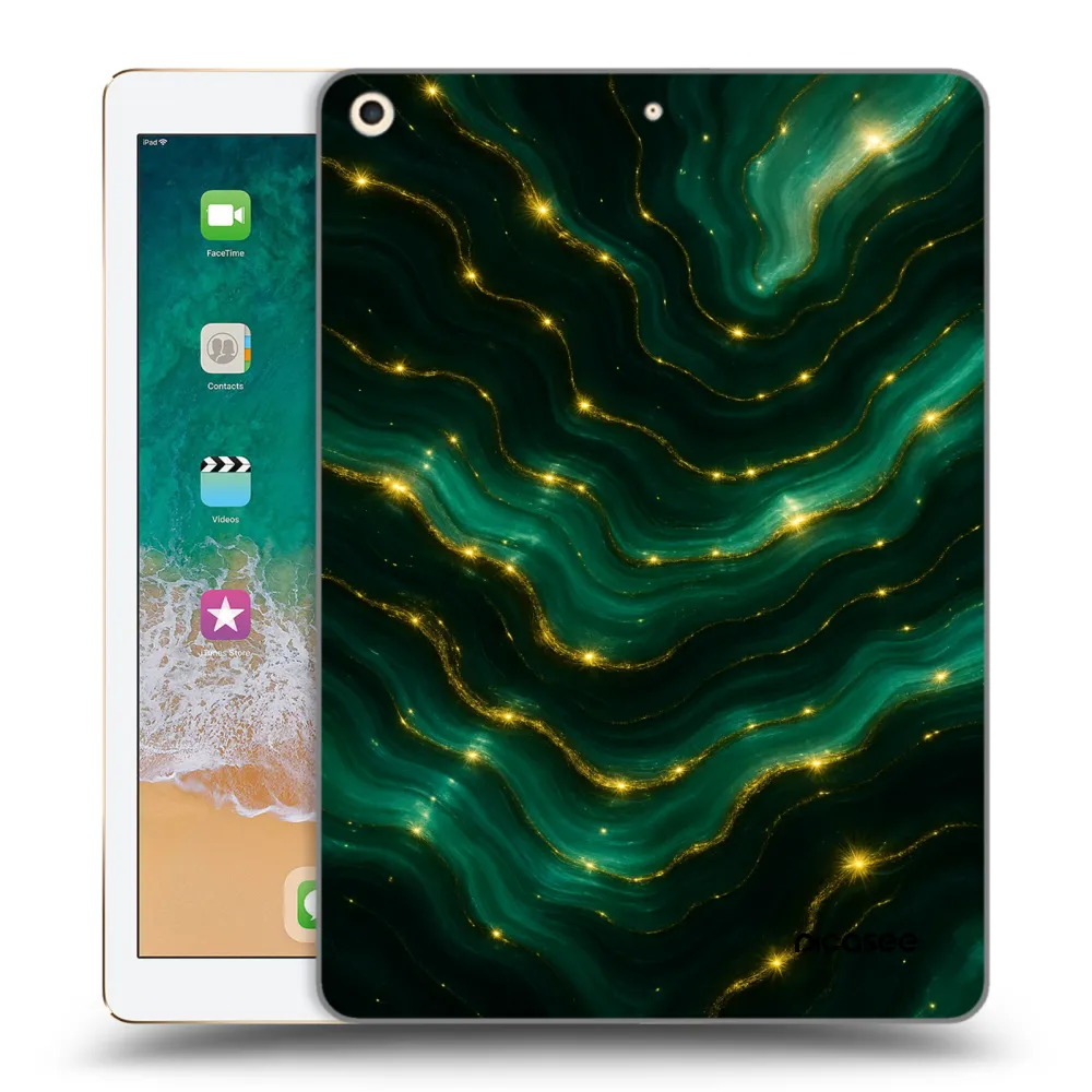 Picasee silikonowe przeźroczyste etui na Apple iPad 9.7" 2017 (5. gen) - Emerald