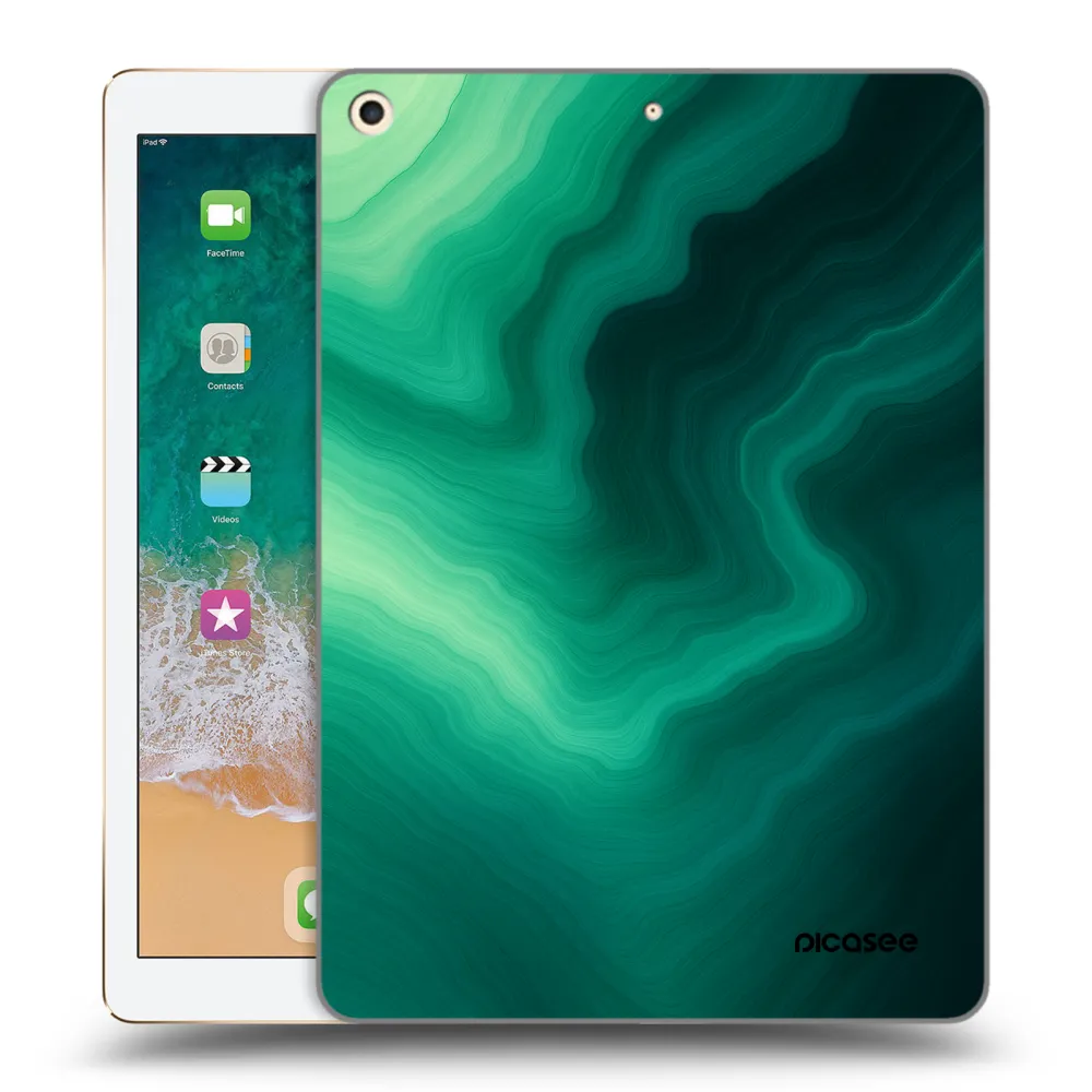 Picasee silikonowe przeźroczyste etui na Apple iPad 9.7" 2017 (5. gen) - Malachite