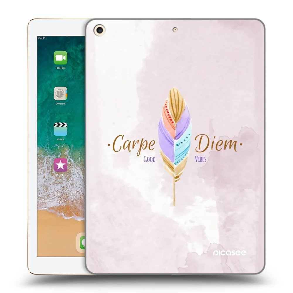 Picasee silikonowe przeźroczyste etui na Apple iPad 9.7" 2017 (5. gen) - Carpe Diem