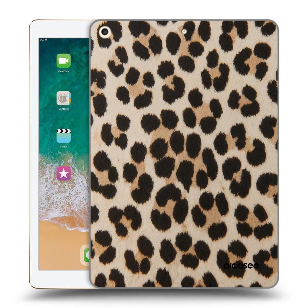 Picasee silikonowe przeźroczyste etui na Apple iPad 9.7" 2017 (5. gen) - Brown Tiger