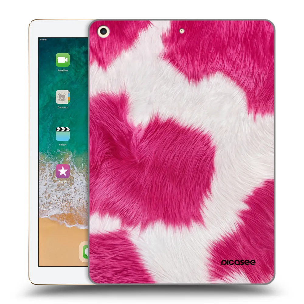 Picasee silikonowe przeźroczyste etui na Apple iPad 9.7" 2017 (5. gen) - Pink Moo