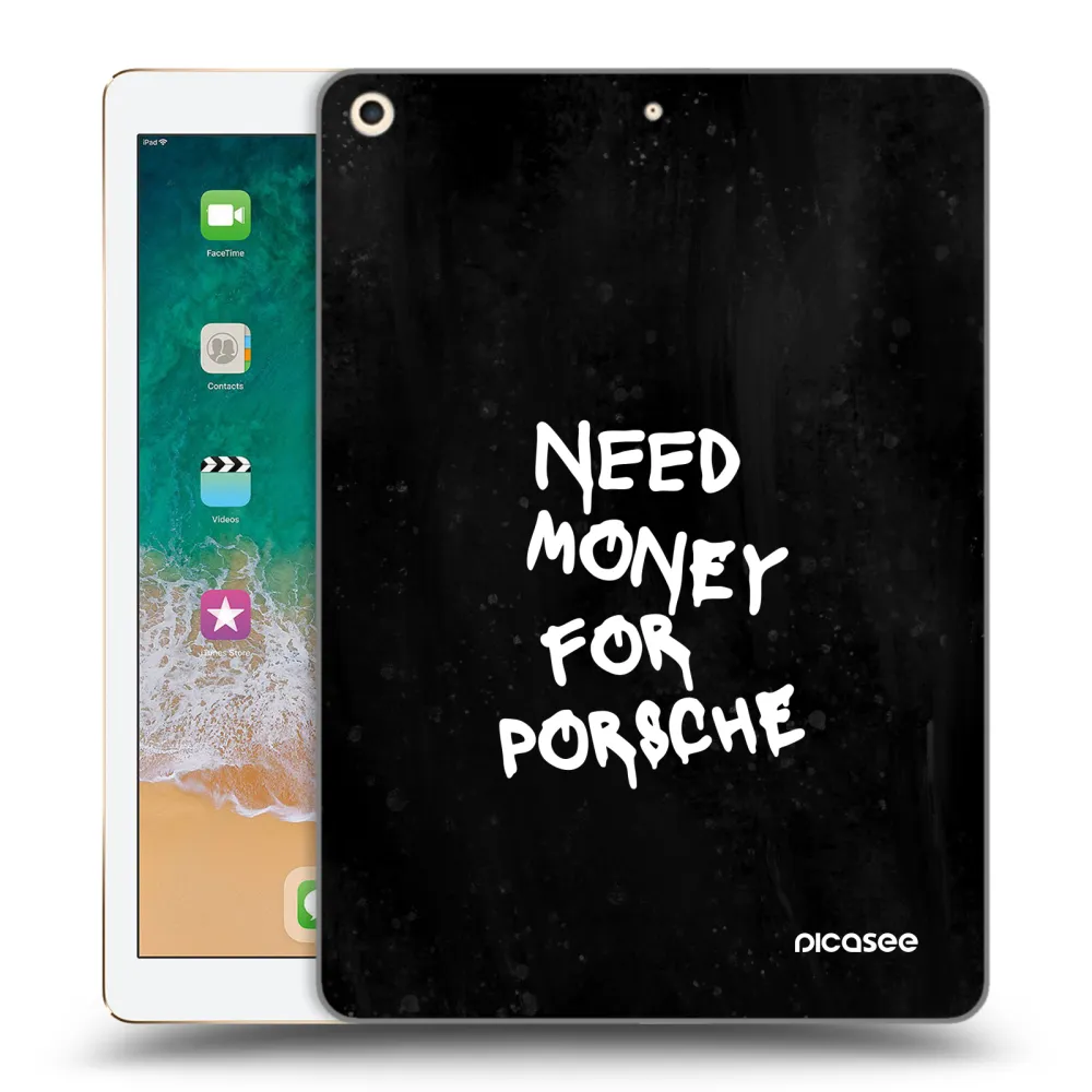 Picasee silikonowe przeźroczyste etui na Apple iPad 9.7" 2017 (5. gen) - Black Dollar