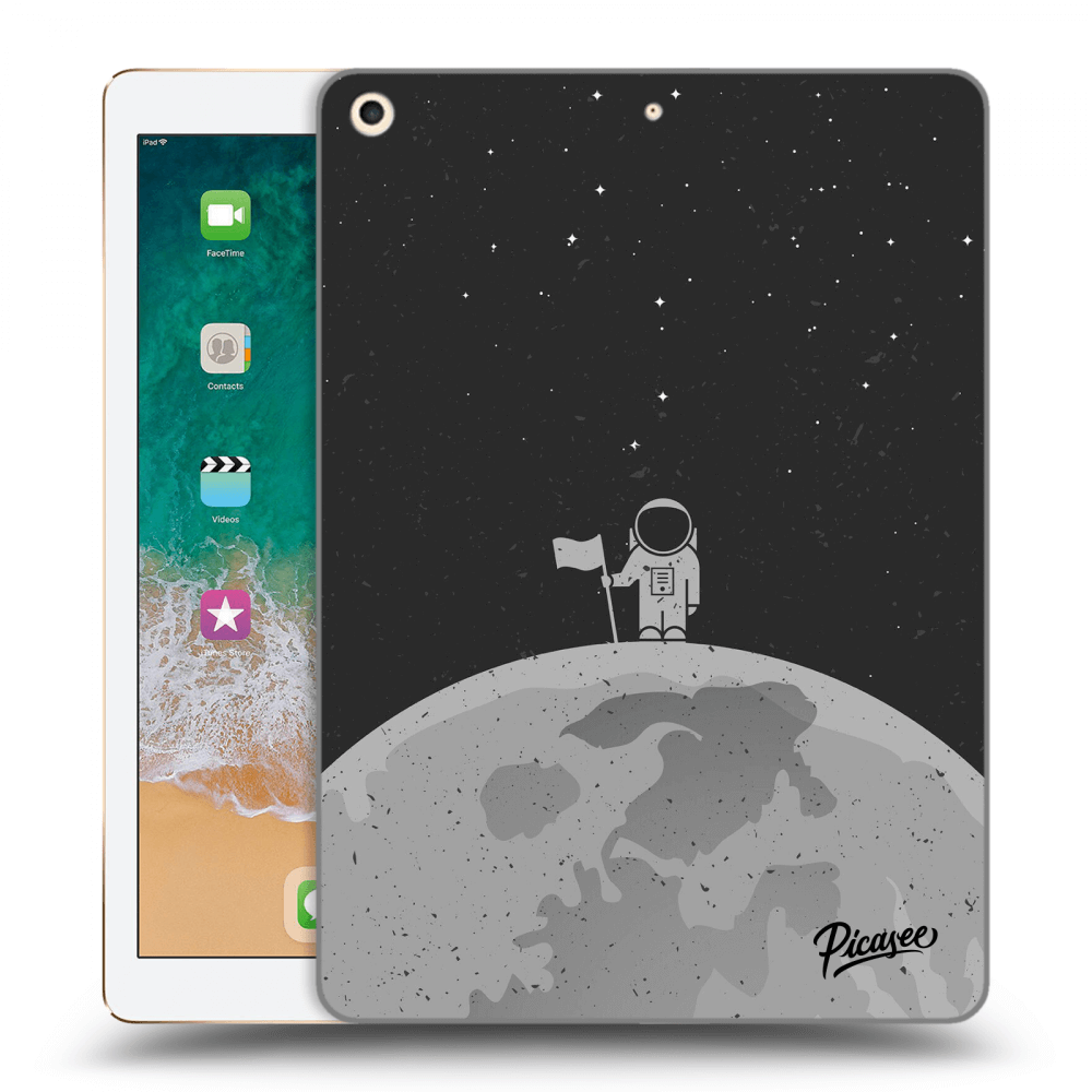 Picasee silikonowe czarne etui na Apple iPad 9.7" 2017 (5. gen) - Astronaut