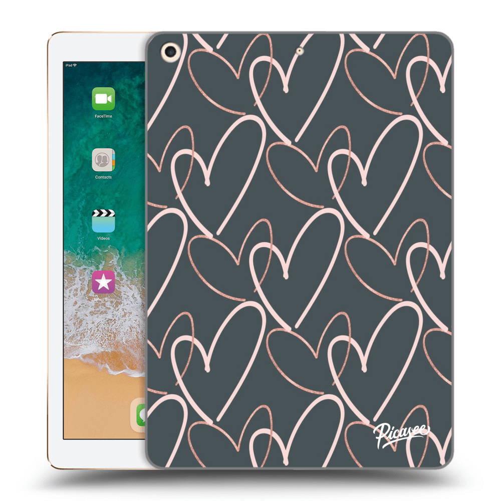 Picasee silikonowe przeźroczyste etui na Apple iPad 9.7" 2017 (5. gen) - Lots of love