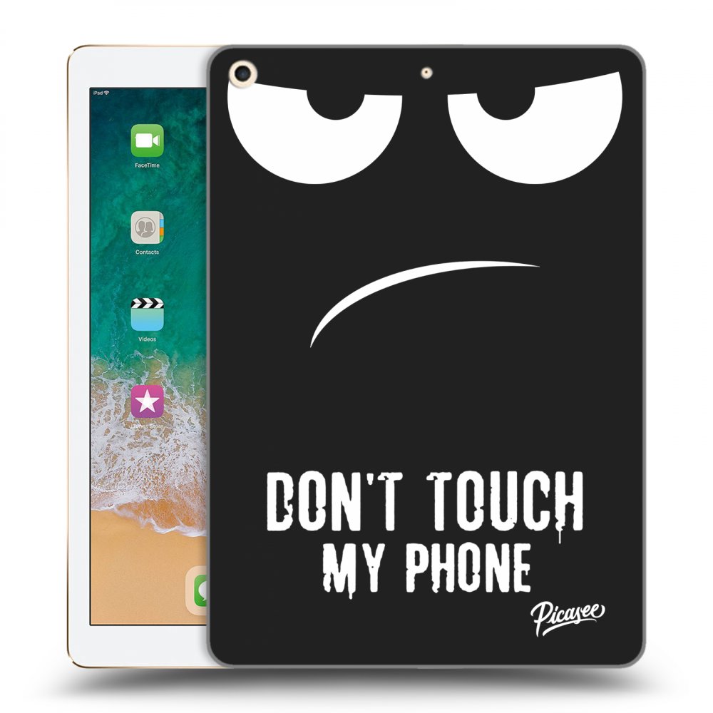 Picasee silikonowe czarne etui na Apple iPad 9.7" 2017 (5. gen) - Don't Touch My Phone